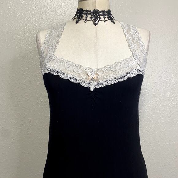 Honeydew Soft Lace Gothic Coquette Ruched Bow Slip Dress Nightgown Babydoll Sz M - Picture 4 of 14